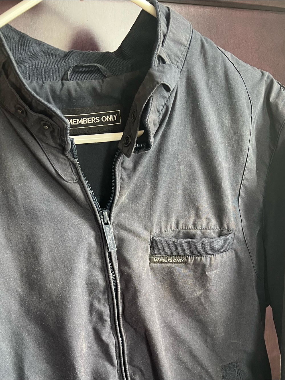 Members Only Navy Blue Men’s Classic Iconic Racer Jacket